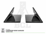 Carbon fiber side canards with BCL branding on a white background